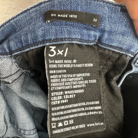 3x1 Colette Slim Crop in Colbey Wash, Distressed, Size 26 - Picture 7 of 7